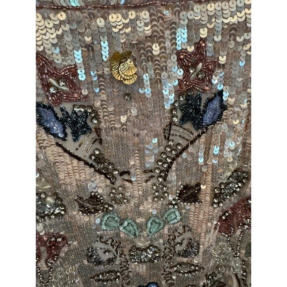 Mac Duggal Sleeveless Beaded Sequin Dress Short Midi Size 12 93535 NEW - Picture 11 of 14